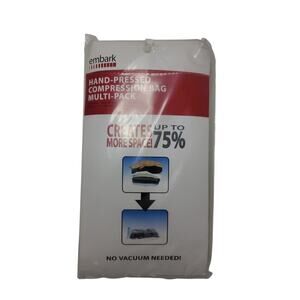 Embark Hand-Pressed Multi-Pack COMPRESSION BAG 75% Space Saver NO VACUUM NEEDED